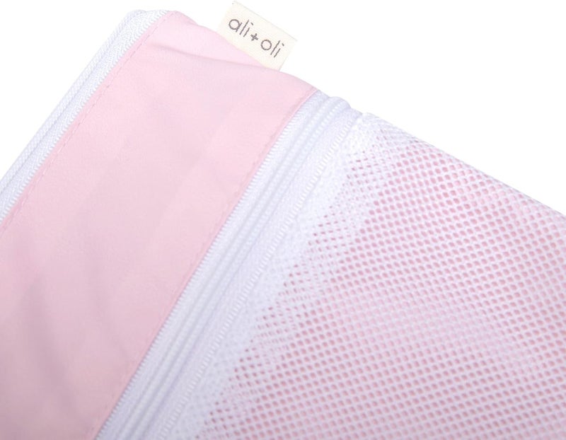 Ali+Oli Water Resistant Dual-Compartment Wet-Dry Bag for Travel, Hook to Stroller, Daycare, Diapers, Diaper Bag, Clutch Bag,15x12 inches (Blush Daisy) - Image 3